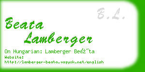 beata lamberger business card